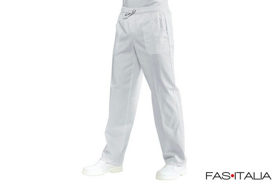 Pantalone con elastico bianco cotone