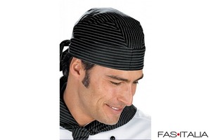 Bandana cuoco nera-bianco Vienna Bandana cuoco nera-bianco Vienna