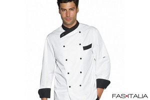 Giacca cuoco Giza Bianco+nero Giacca cuoco Giza Bianco+nero
